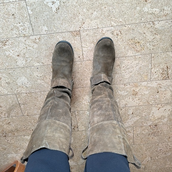 Brown Riding Style Suede Boot - Picture 3 of 10